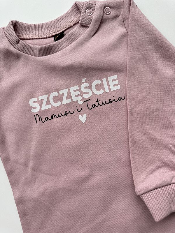 Body różowe długi rękaw szczęście mamusi i tatusia rozmiar 92