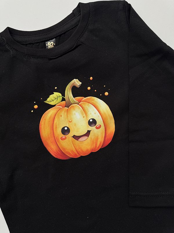 Koszulka czarna długi rękaw dynia rozmiar 92