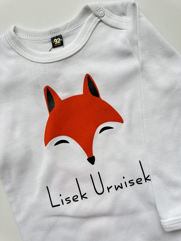 Body białe długi rękaw lisek urwisek rozmiar 92