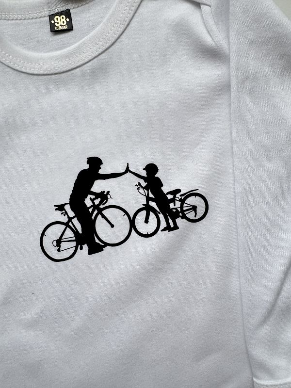 Body białe długi rękaw rowerzyści rozmiar 98