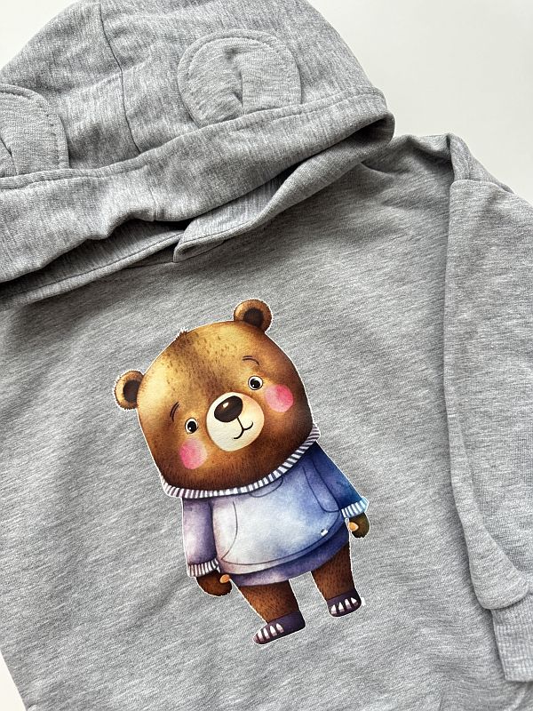 Bluza szara z kapturem misio rozmiar 98