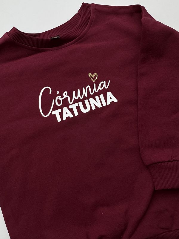 Bluza bordowa córunia tatunia rozmiar 98