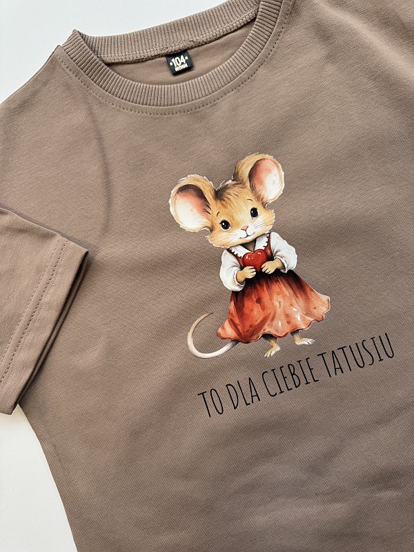 Koszulka kawowa krótki rękaw myszka rozmiar 104