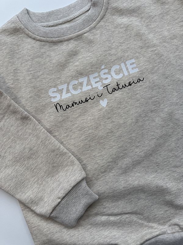Bluza beż melanż szczęście mamusi i tatusia rozmiar 104