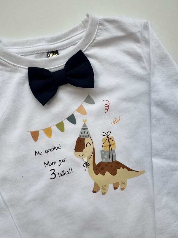 Koszulka biała długi rękaw ale gratka mam już 3 latka rozmiar 104