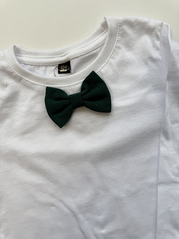 Koszulka biała długi rękaw zielona mucha rozmiar 104