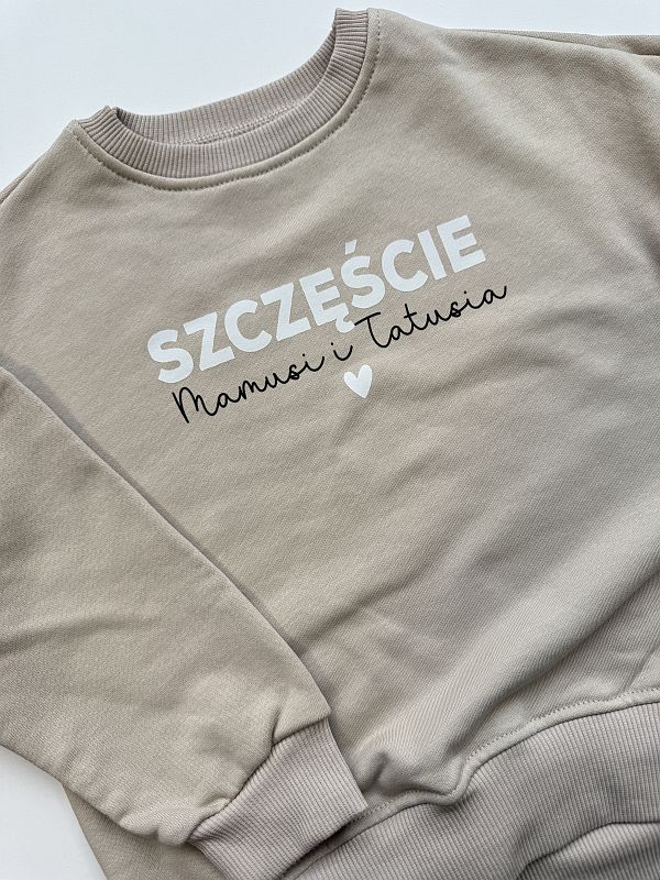 Bluza beżowa szczęście mamusi i tatusia rozmiar 104