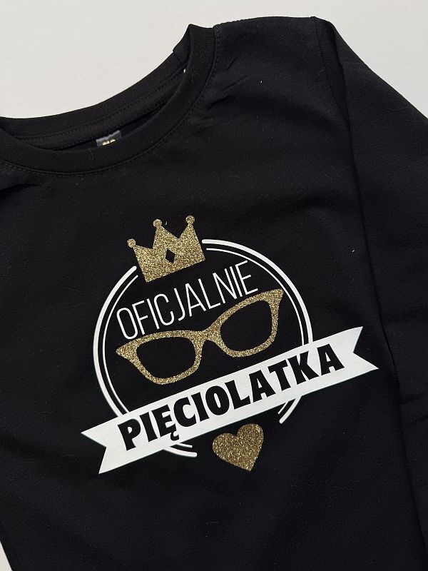 Koszulka czarna długi rękaw oficjalnie 5-latka rozmiar 110