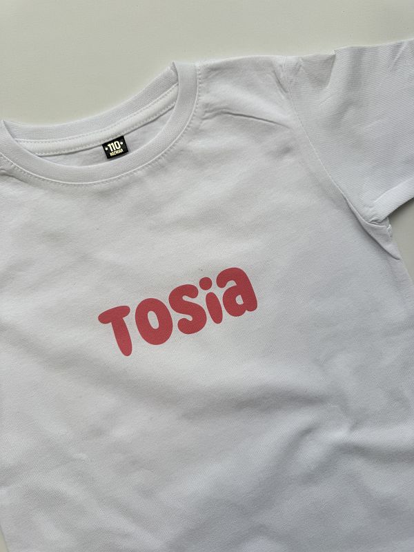 Koszulka biała krótki rękaw Tosia rozmiar 110