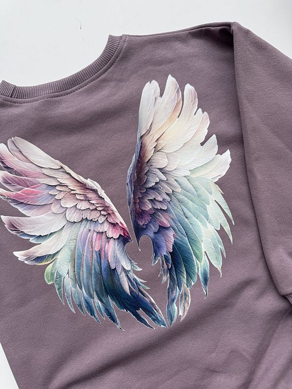 Bluza wrzosowa skrzydła na plecach rozmiar 116