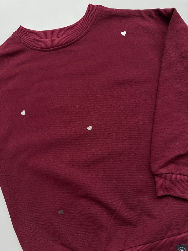 Bluza bordowa serduszka rozmiar 116