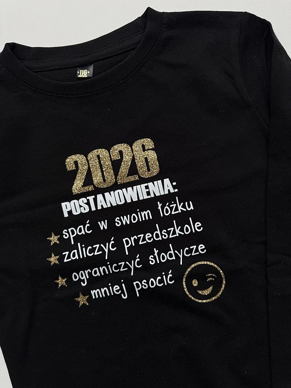 Koszulka czarna długi rękaw postanowienia rozmiar 116