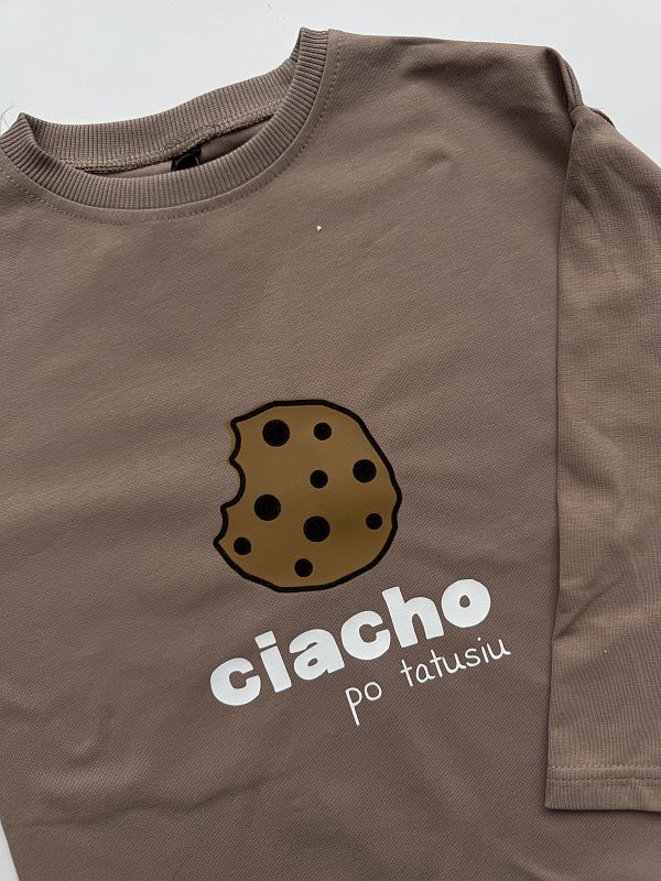Koszulka kawowa długi rękaw ciacho po tatusiu rozmiar 116
