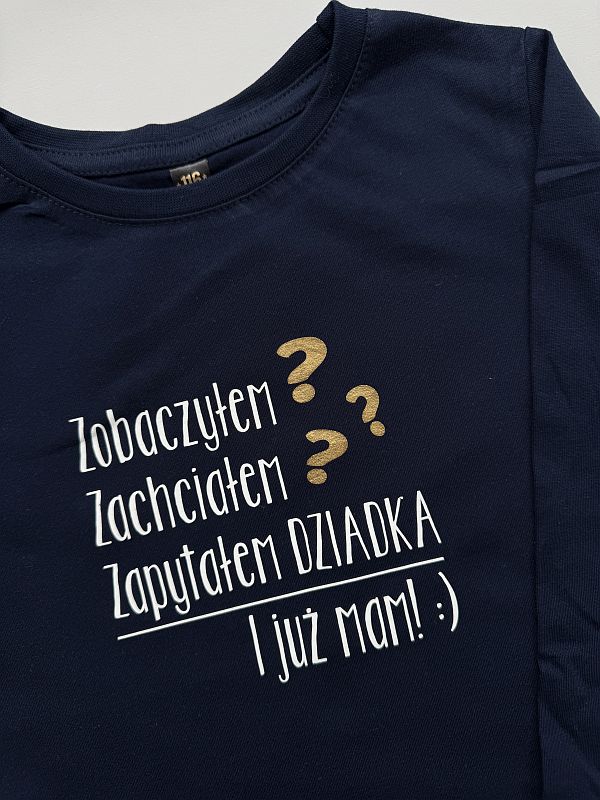 Koszulka granatowa długi rękaw zapytałem dziadka i już mam rozmiar 116