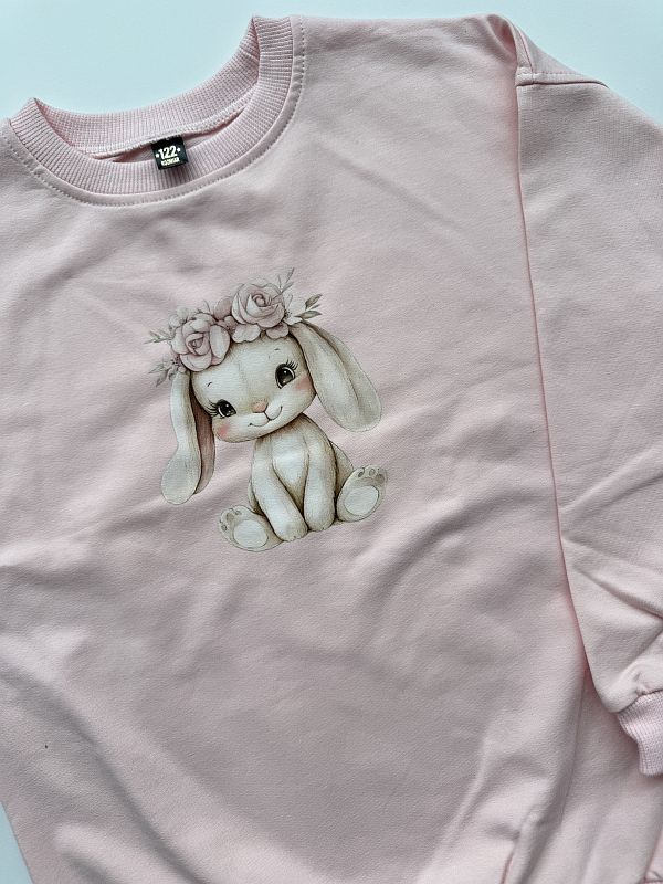 Bluza różowa z króliczkiem rozmiar 122