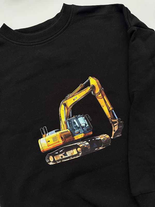 Bluza czarna z koparką rozmiar 122