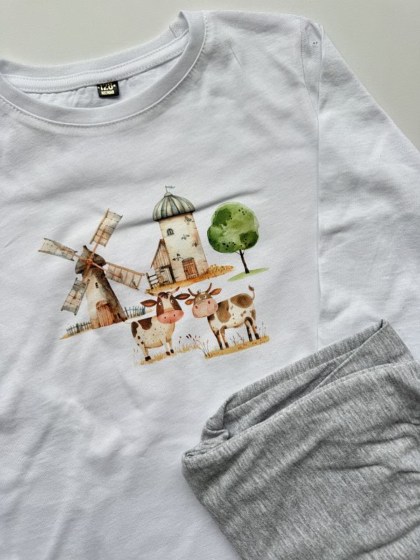 Piżamka dziecięca z długim rękawem rozmiar 128