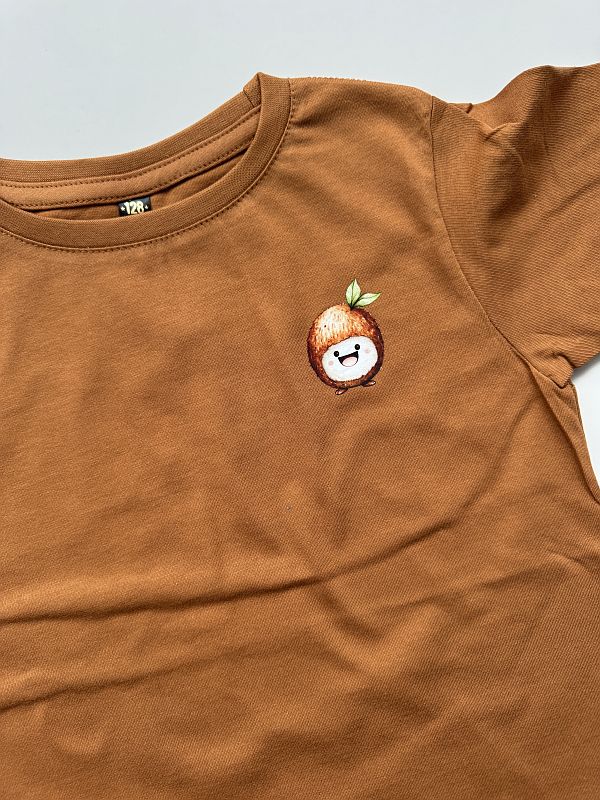 Koszulka cynamonowa krótki rękaw kokos rozmiar 128