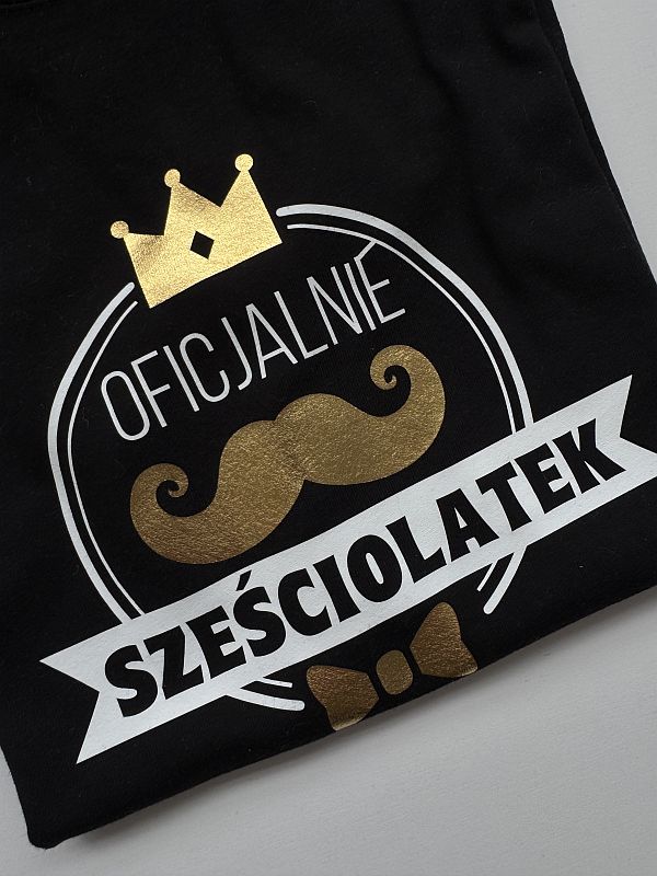 Koszulka czarna krótki rękaw oficjalnie 6-latek rozmiar 140