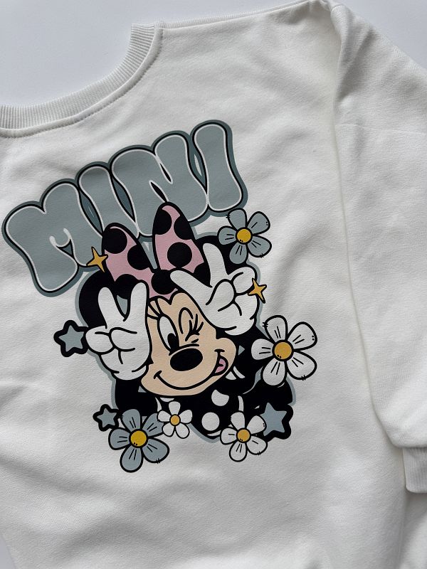 Bluza ecru myszka mini na plecach rozmiar 122