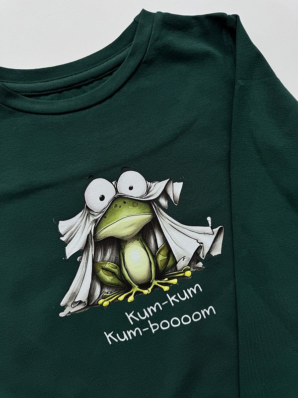 Koszulka zielona długi rękaw żabka rozmiar 116