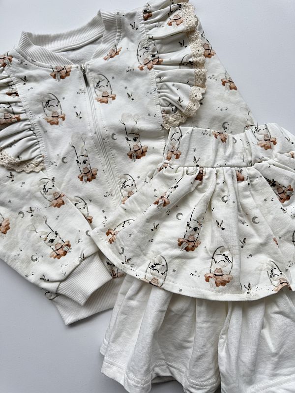 Komplet dla dziewczynki króliczki rozmiar 110