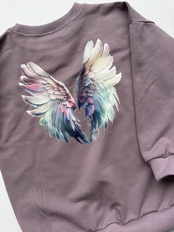 Bluza wrzosowa skrzydła na plecach rozmiar 110