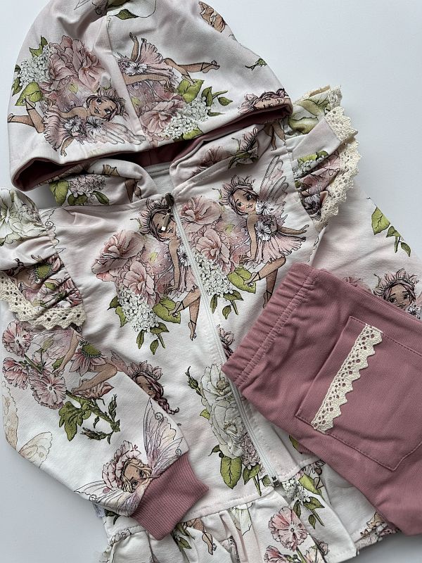 Komplet dla dziewczynki kwiatowe wróżki rozmiar 110