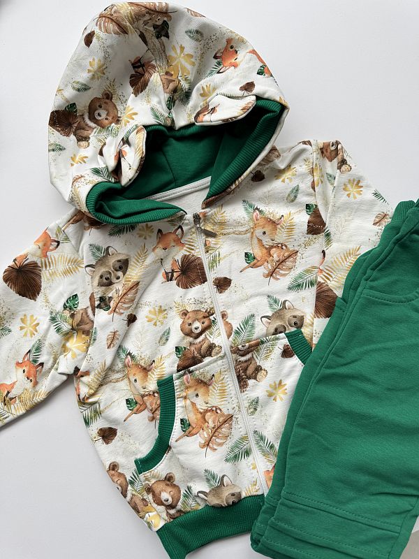 Komplet dla chłopca leśne zwiarzątka rozmiar 104
