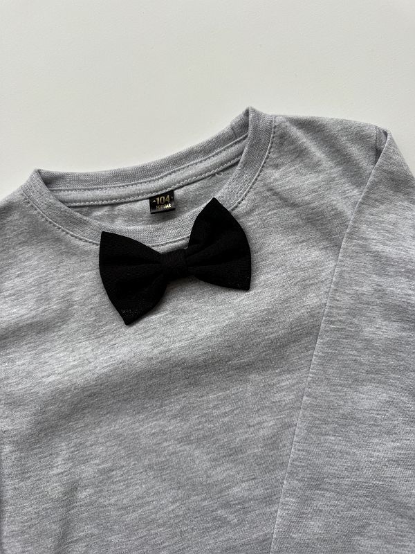 Koszulka szara długi rękaw czarna mucha rozmiar 104