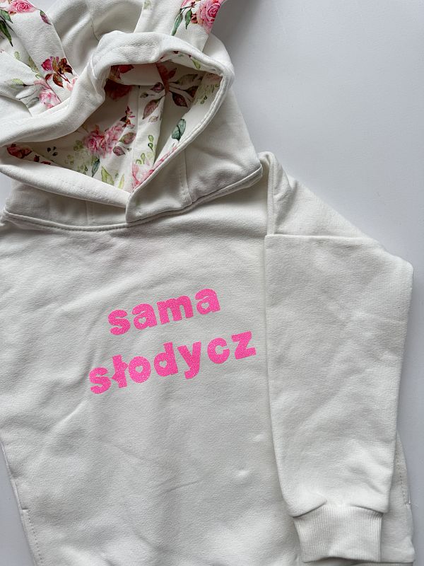 Bluza ecru z uszami zajączka sama słodysz rozmiar 98