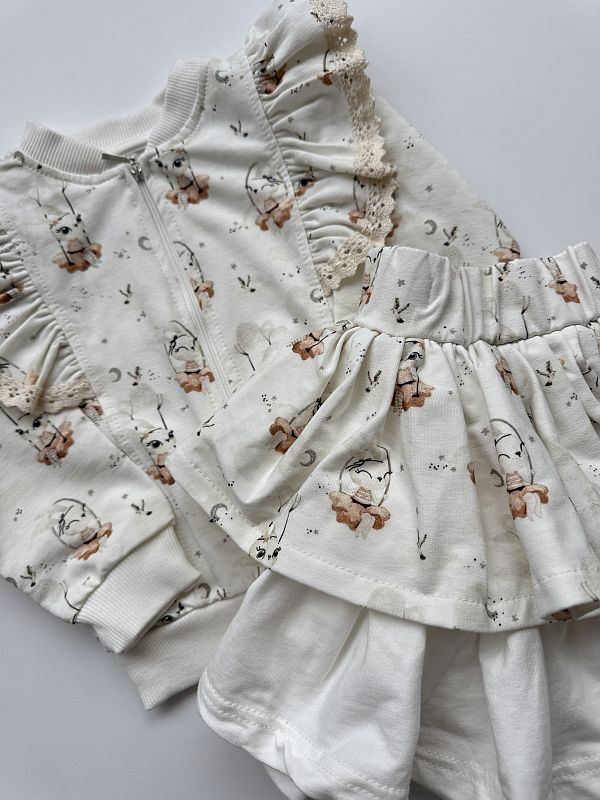 Komplet dla dziewczynki króliczki rozmiar 92