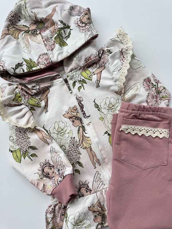 Komplet dla dziewczynki kwiatowe wróżki rozmiar 92