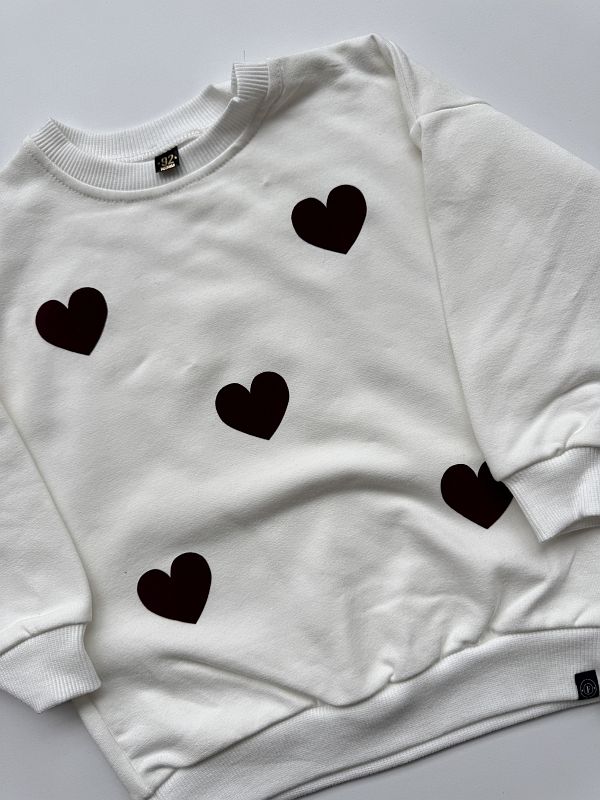 Bluza ecru bordowe serca rozmiar 92