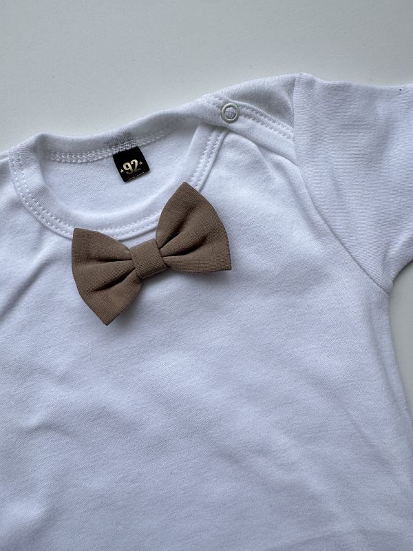 Body białe krótki rękaw kawowa mucha rozmiar 92