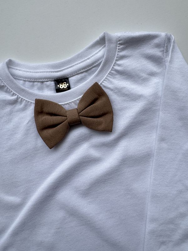 Koszulka biała długi rękaw kawowa mucha rozmiar 86