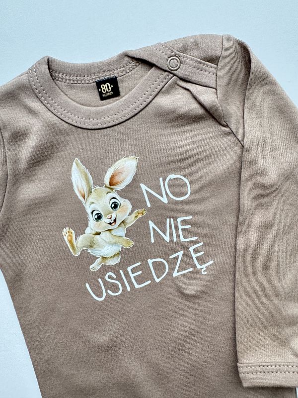 Body kawowe długi rękaw no nie usiedzę rozmiar 80