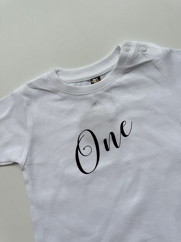 Koszulka biała krótki rękaw one rozmiar 80