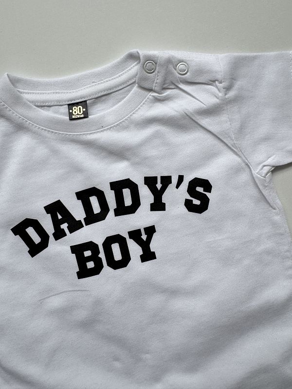 Koszulka biała krótki rękaw daddy's boy rozmiar 80