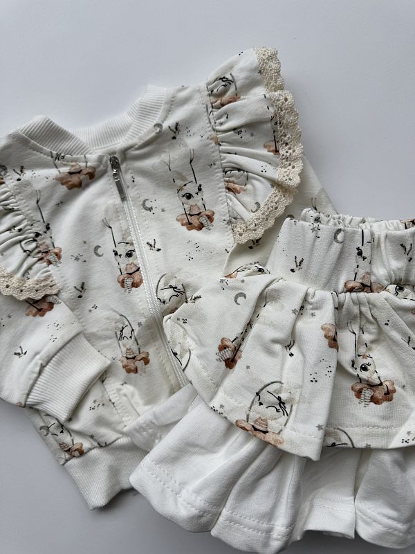 Komplet dla dziewczynki króliczki rozmiar 74