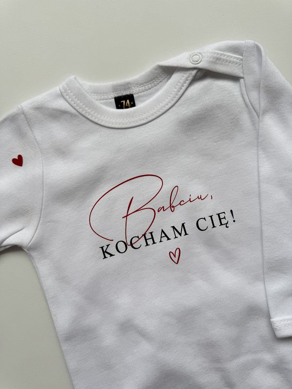 Body białe długi rękaw babciu kocham cię rozmiar 74