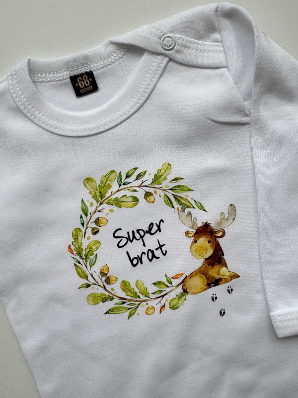 Body białe długi rękaw super brat rozmiar 68