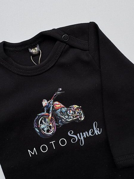 Body czarne długi rękaw moto synek rozmiar 62