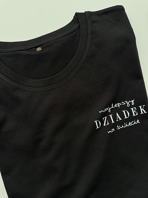 Koszulka męska czarna z nadrukiem najlepszy dziadek na świecie rozmiar XXL