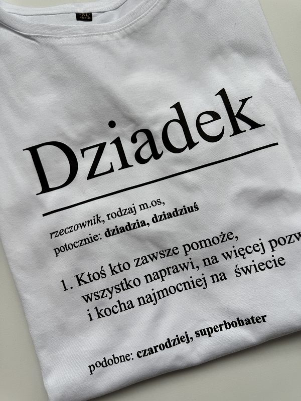 Koszulka męska biała dziadek definicja rozmiar XL
