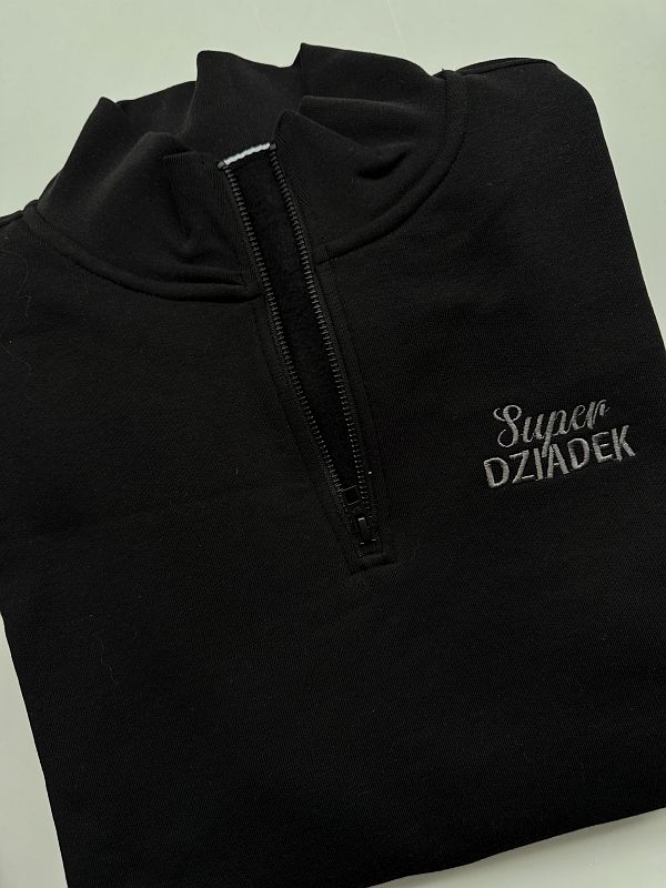Bluza męska z suwakiem haft super dziadek rozmiar XL