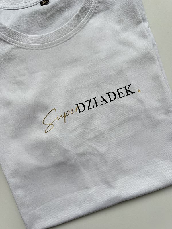 Koszulka męska biała super dziadek rozmiar XL