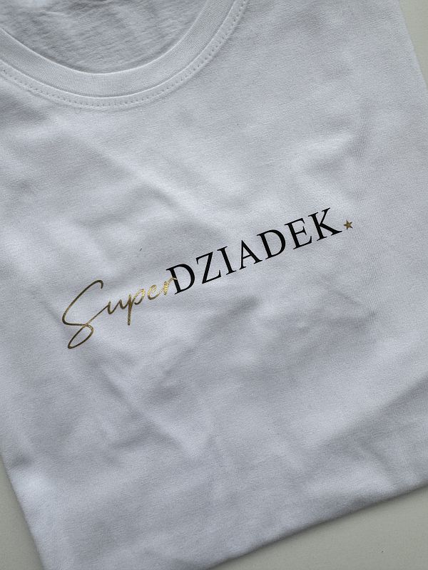 Koszulka męska biała super dziadek rozmiar M