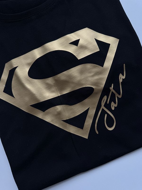 Koszulka męska czarna super tata rozmiar M