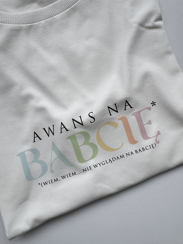 Koszulka damska ecru awans na babcię rozmiar XL